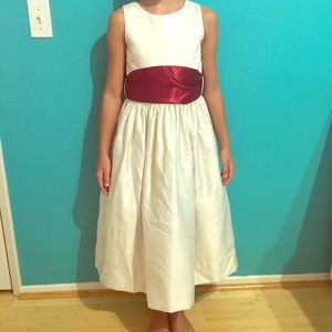 Evening Red and White Dress for Girls